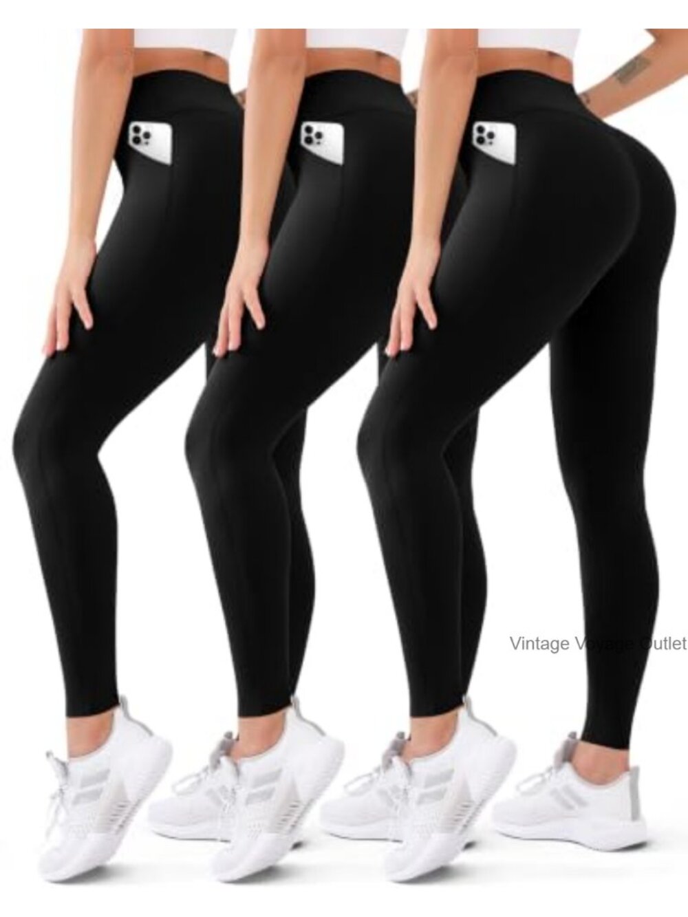 Women's High Waisted Butt Lift Leggings 3 Pack Yoga Workout Pants